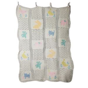 Handmade White Unisex Crocheted Baby Blanket